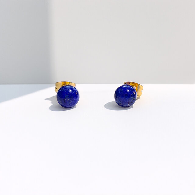 18金ブルーのラピスラズリイヤリング 18金 ピアス 天然石 揺れる ラピスラズリ | ラピス 30代 40代 50