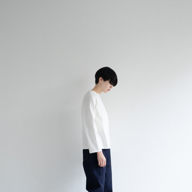 MVSコットン/センターバックロンティー/white/size1・2
