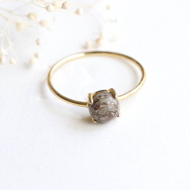 恐竜の化石のリング｜ダイナソーボーンフォシル 指輪 天然石