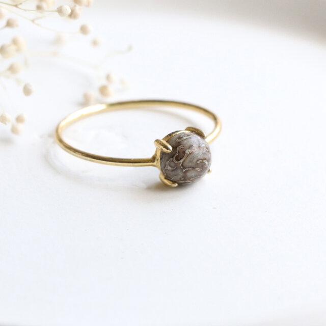 恐竜の化石のリング｜ダイナソーボーンフォシル 指輪 天然石