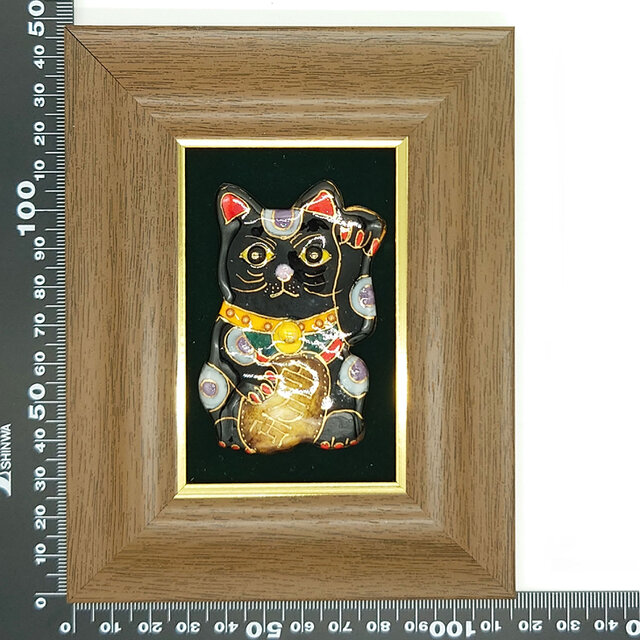 飾って福を招く・ミニ】招き猫の七宝焼アートフレーム（白/黒）【受注