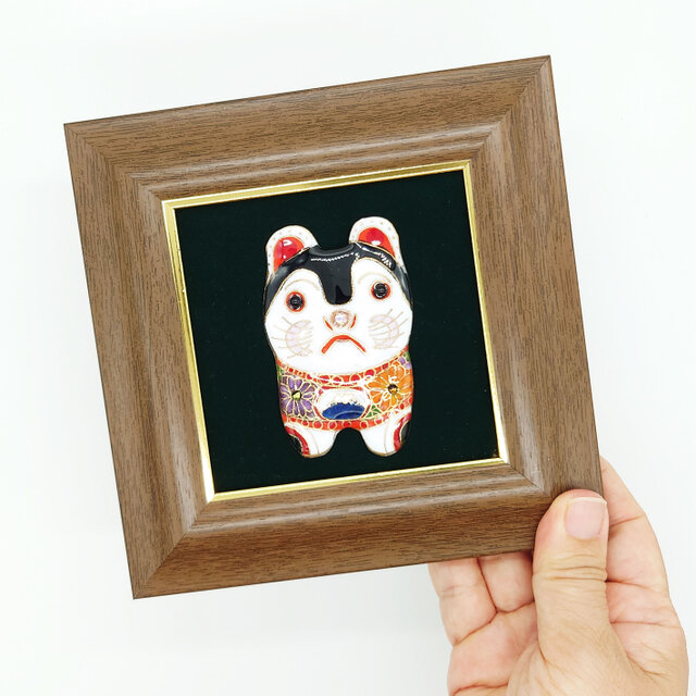 すこやかを願う・ミニ】犬張り子の七宝焼アートフレーム【受注制作