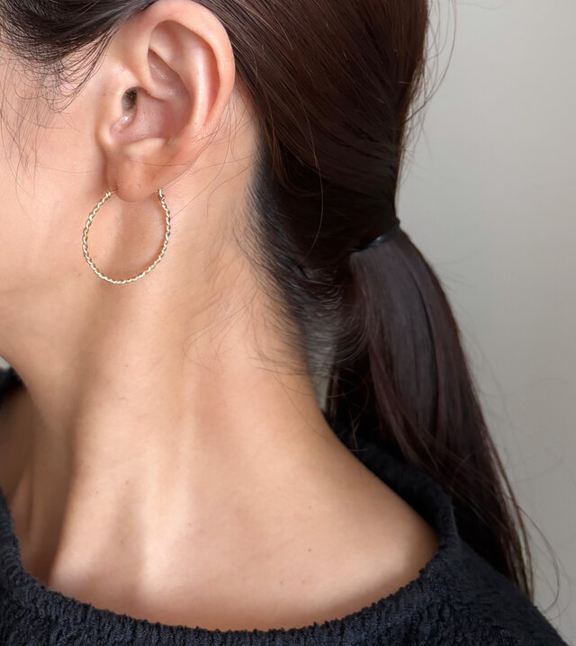 フープピアス　35mm 楽天市場】【数量限定 300円OFFクーポン】ステンレス製 フープ