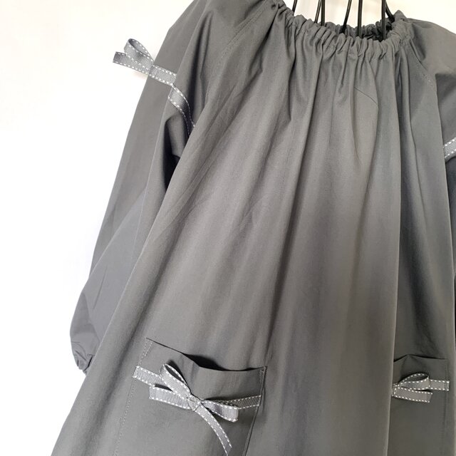 ハンドメイドスモック　size120 リボン　No.260 ハンドメイドスモックsize120 リボンNo.260