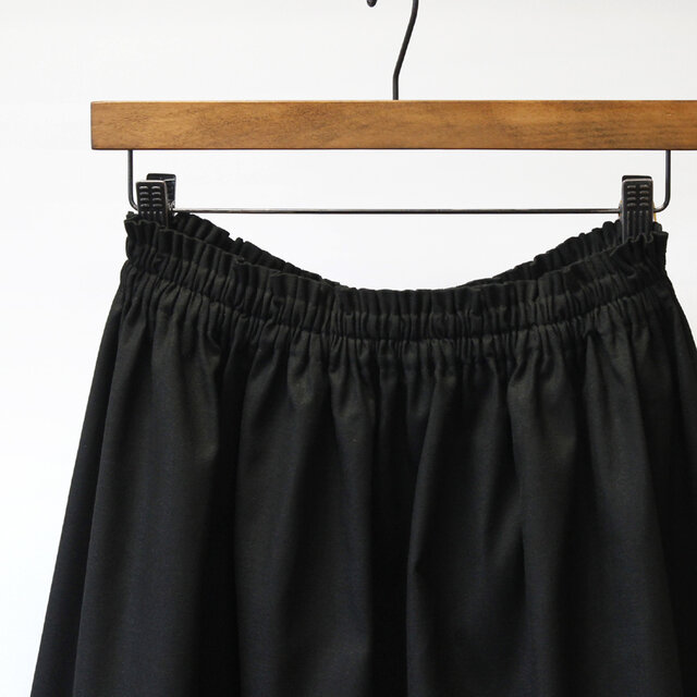 即納】コットンリネン ロングスカート（ブラック）リネン 麻
