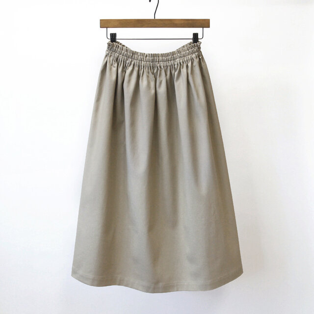 【即納】コットンリネン ロングスカート（アッシュグレー）リネン 麻 コットン ナチュラル グレイッシュ