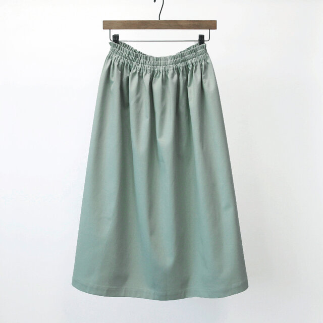 【即納】コットンリネン ロングスカート（セージグリーン）リネン 麻 コットン ナチュラル グレイッシュ グリーン
