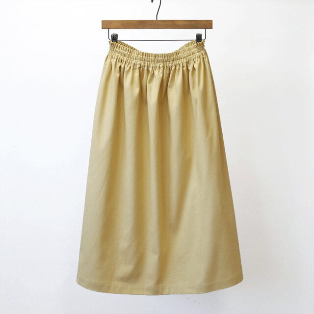 【即納】コットンリネン ロングスカート（ストローイエロー）リネン 麻 コットン ナチュラル グレイッシュ イエロー