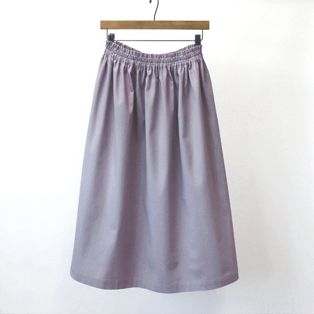 【即納】コットンリネン ロングスカート（ラベンダー）リネン 麻 コットン ナチュラル グレイッシュ 紫