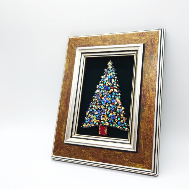 現品限り！一点物】クリスマスツリーの七宝焼アートフレーム（2025-01