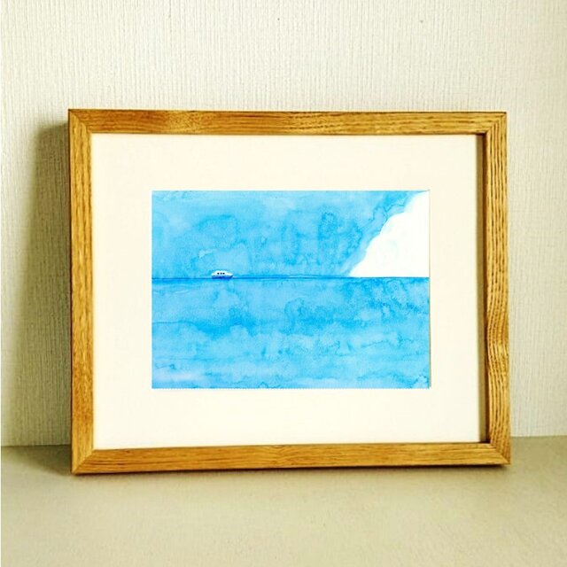 水彩画 水辺の風景 額装済み 楽天市場】水辺の風景 6枚セット ( 御所 保津川下り 鴨川 虹 杉