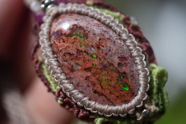 キノコの森☆カンテラオパール マクラメネックレス2112 | iichi 日々の