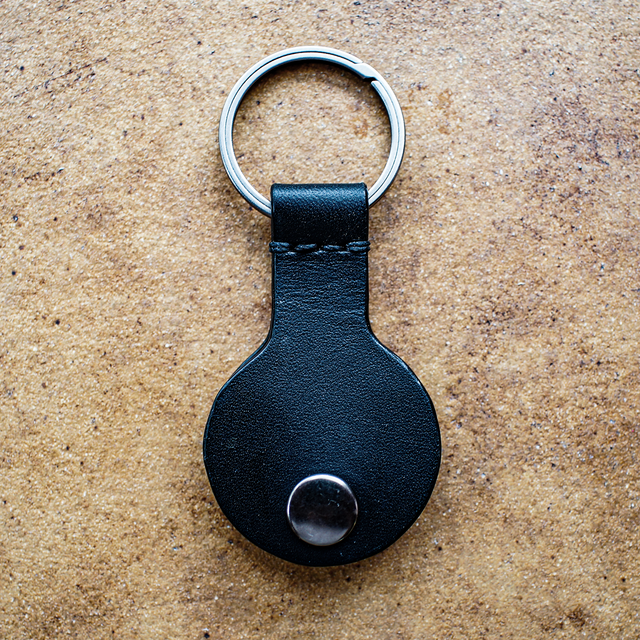 【NEW】本革500円専用キーリング（黒）シングル