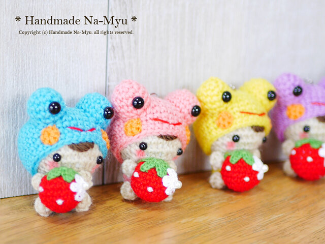 受注制作】あみぐるみ☆あみぐるみ・カエルの着ぐるみベビーちゃん