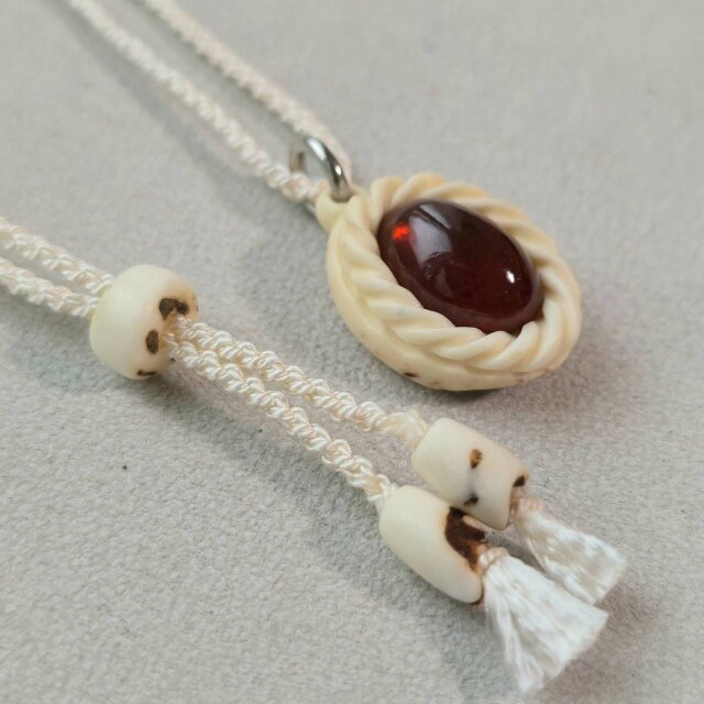 鹿の角 ロードクロサイトのペンダント オーダー専用 鹿の角 インカローズの