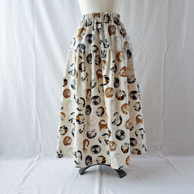 猫を愛するひとのためのティアードスカート：85cm（ニャンモナイト