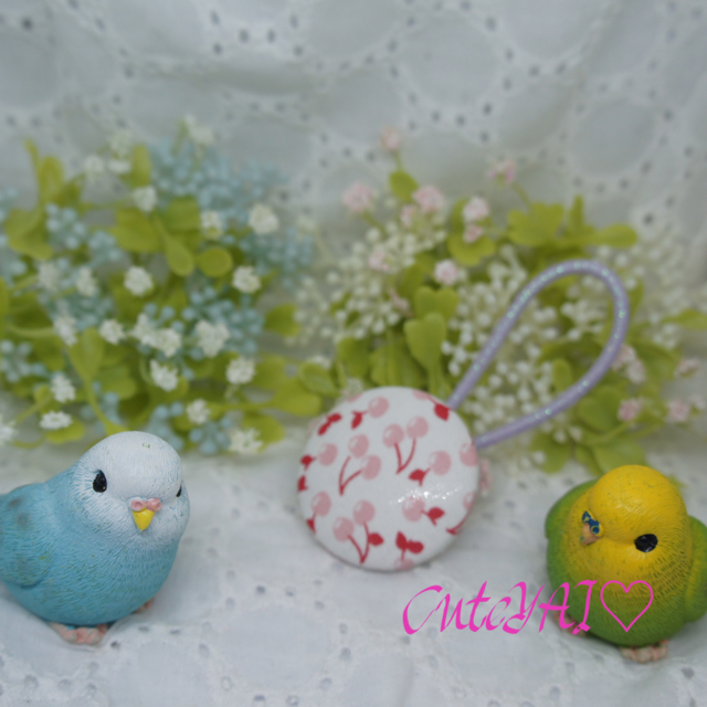 親子くるみボタン　ヘアゴム　3個セット　木の実　親子コーデ　姉妹コーデ　オレンジ ha-379-1.jpg