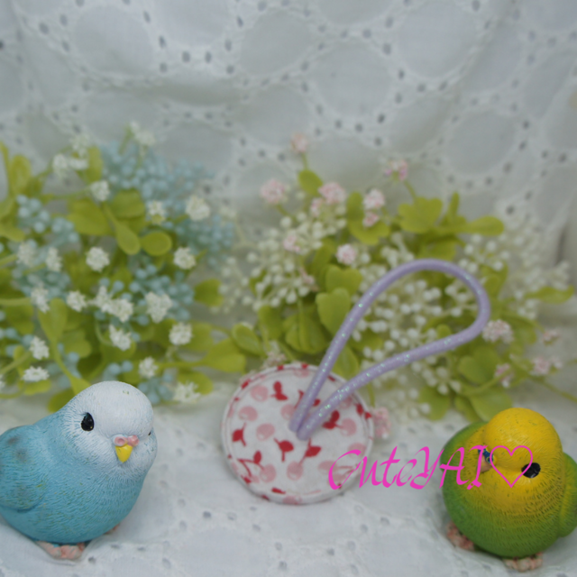 桜♡2.7センチくるみボタンヘアゴム２点セット ☆ハンドメイド くるみボタン ヘアゴム 2つセットの通販 by