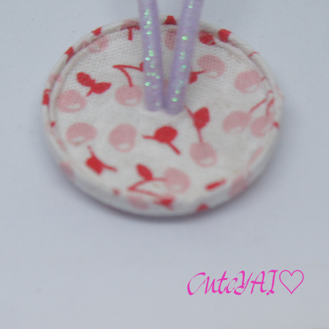 くるみボタン ヘアゴム おしゃれ トワルドジュイ チェリー