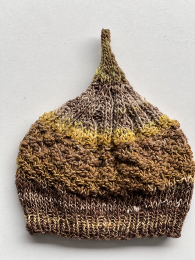 1点限定！ 新作2025どんぐりニット帽子 野呂英作毛糸使用 オータム