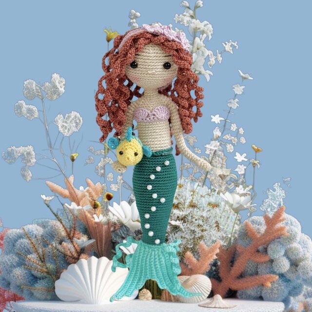 あみぐるみ・女の子 お人魚さん