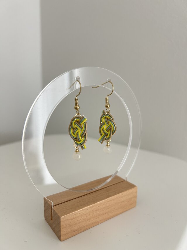 水引ピアス 水引-483 水引桜ひらひら ピアス/イヤリング | はわ-MIZUHIKI-