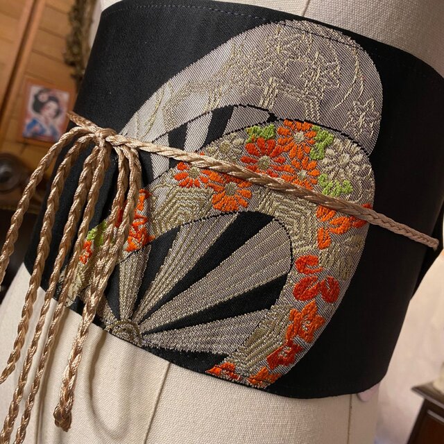 名古屋帯 リメイク サッシュベルト 飾り帯 和洋折衷 ハンドメイド