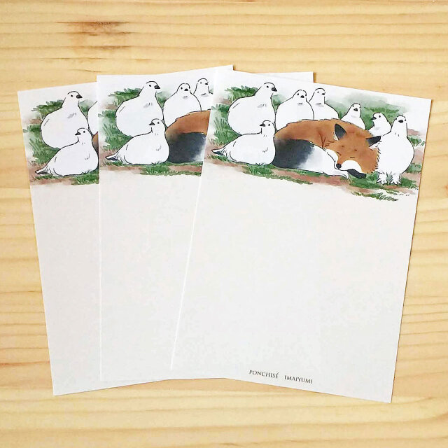 きつねのスマリくん　ご当地メモ紙　長野ライチョウ