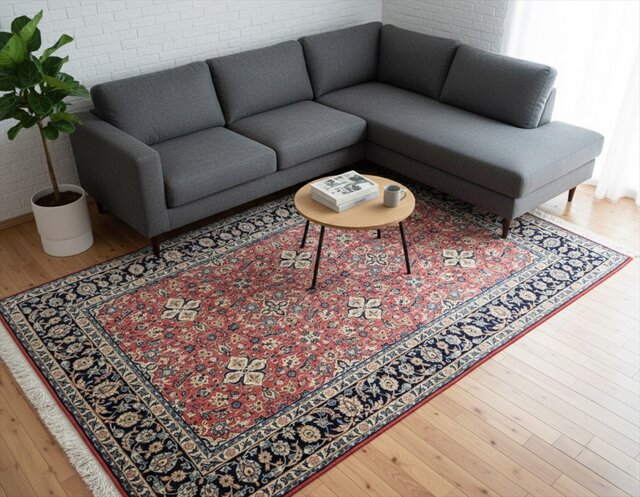 今月の超目玉品】ペルシャ絨毯カシャーン産 レッド 303×195cm