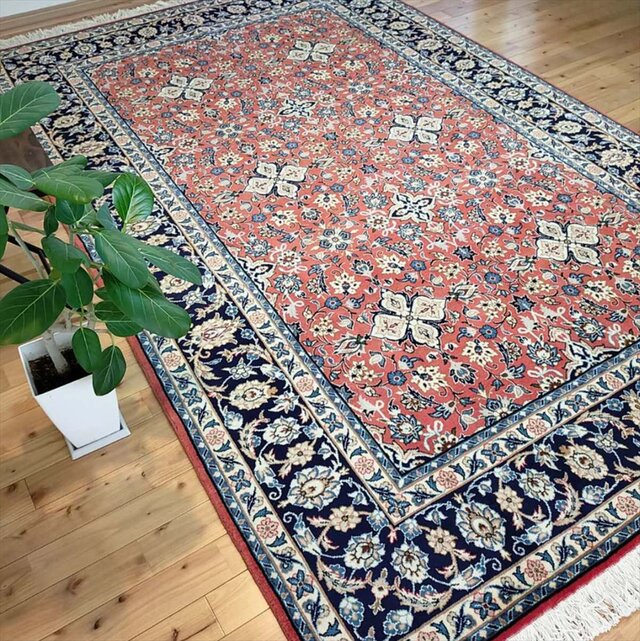 今月の超目玉品】ペルシャ絨毯カシャーン産 レッド 303×195cm