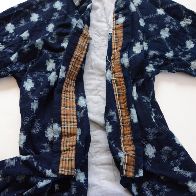 藍染絣 木綿野良着 メンズ 昭和中期 ジャパンヴィンテージ 古布