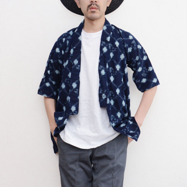 藍染絣 木綿野良着 メンズ 昭和中期 ジャパンヴィンテージ 古布