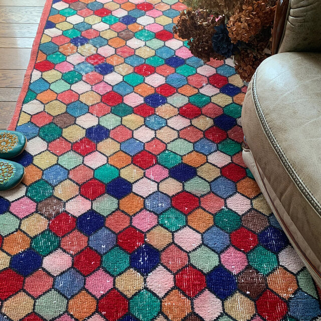 カラフル モロッカンタイル 超レア167×88 均等柄 トルコヴィンテージ