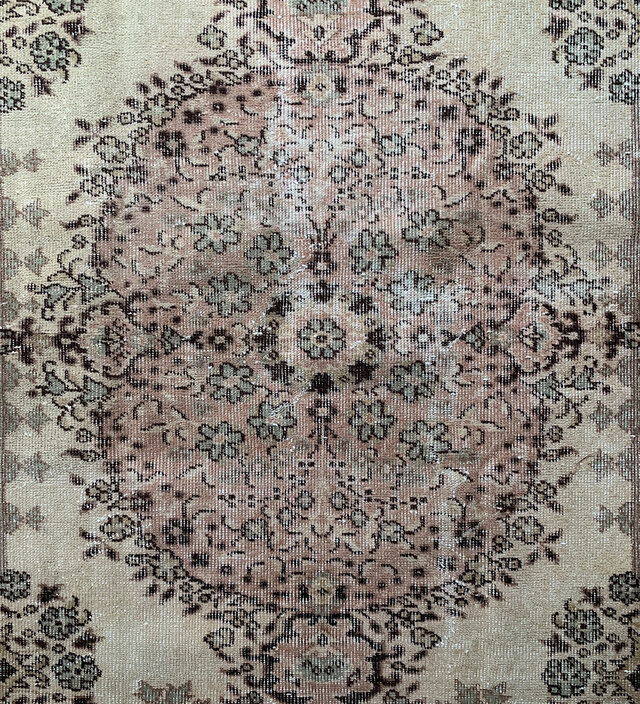 特大　トルコヴィンテージラグ　超大判　283×149 ウシャクラグ　ペールピンク 特大 超大判 トルコヴィンテージラグ 283×149 ウシャクラグ