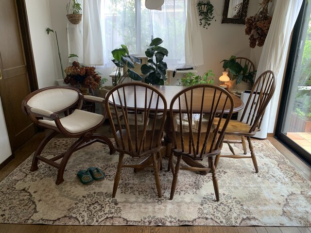 ペールピンク 105×188 シノワズリ調ココアベージュ トルコヴィンテージ