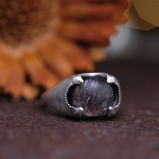 虹入り高品質キラキラ艶美レピドクロサイトインクォーツリングオーダー品 虹入り高品質キラキラ艶美レピドクロサイトインクォーツリング