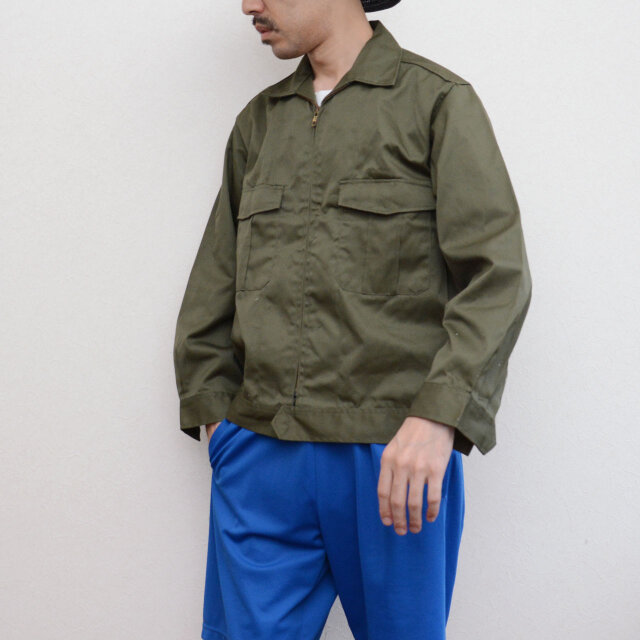 1970年代 日通商事 ODカラー ワークジャケット 制服 身幅広め ボックス