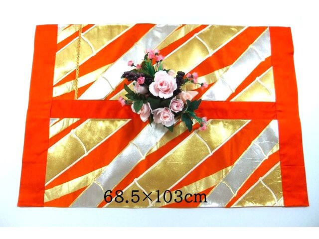 J-081】値下げ・68.5×103cm和風大型マット/帯リメイク/テーブル
