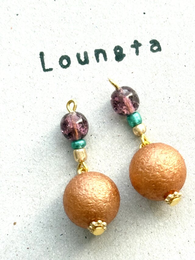 コットンパール風ピアス コットンパール パールピアス 樹脂ピアス チェコビーズピアス