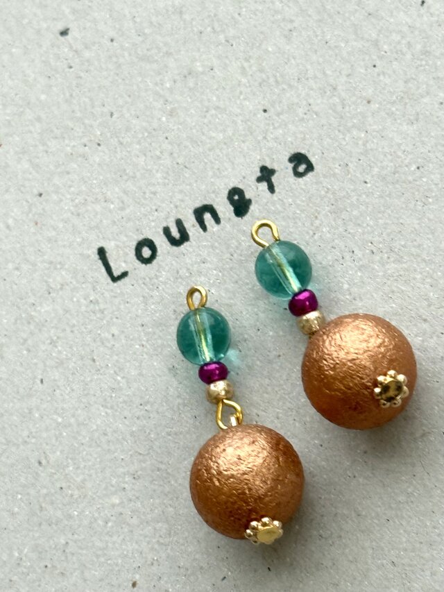 チェコビーズピアス コットンパール風ピアス 樹脂ピアス | iichi 日々
