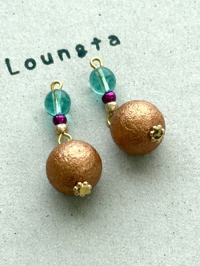 チェコビーズピアス コットンパール風ピアス 樹脂ピアス | iichi 日々