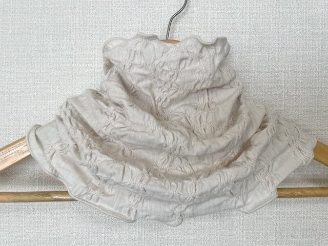 さらさら肌感綿90%シャーリング加工グレージュハンドメイド
