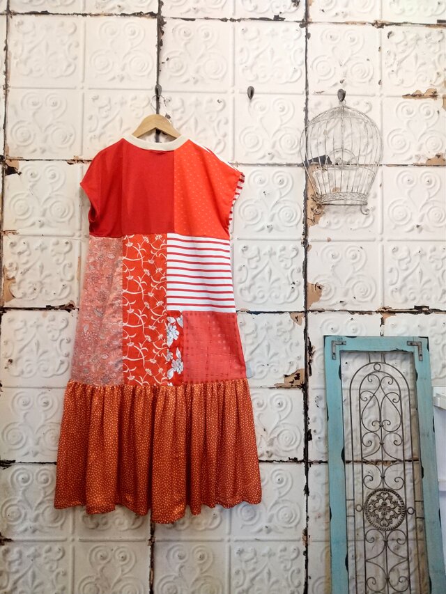 fish&kids　パッチワークワンピース FISH&KIDS] PATCHWORK DRESS