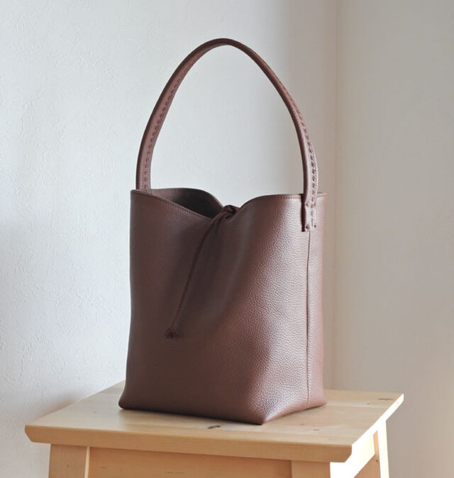 ワンハンドルレザーバッグ　ミニ　ココア