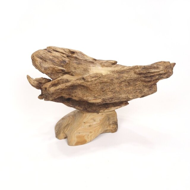 温泉流木】岩に波を乗せた変形流木の飾り台座スタンド 置台 台座