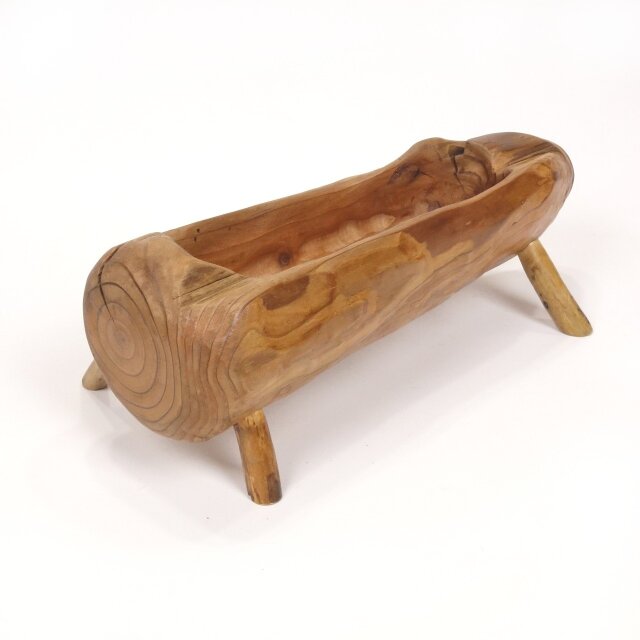 温泉流木】ロケット型流木丸太の足つきプランタースタンド 小物入れ