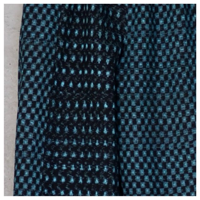 木綿絣のぷっくらパンツ フリーサイズ 大きめ 着物リメイク | iichi