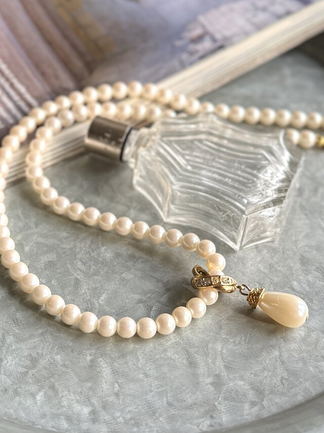 パール付き　ヴィンテージネックレス NA140-【 AVON 】エイボン・ヴィンテージネックレス 1980's