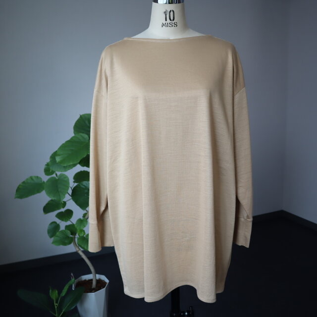 リネン100％ ゆったりニットカットソー