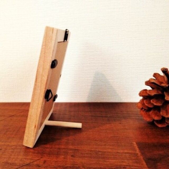 犬イラスト「二匹の犬」原画 ペン画 小さな絵 ※木製ミニ額縁入り 受注